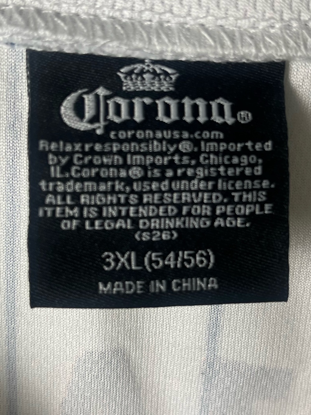 Corona White Pinstripe Baseball Jersey - Picture 3 of 6
